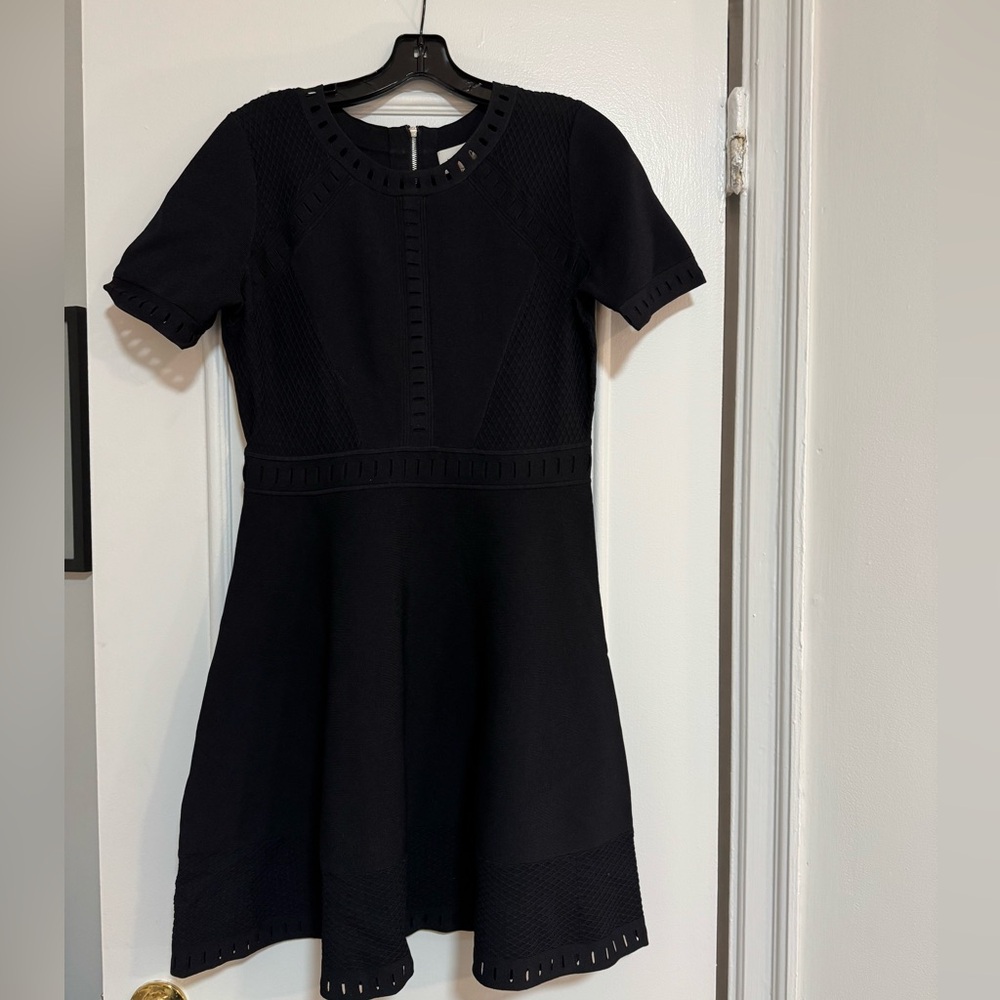 Milly Black Short-Sleeve Mini Dress